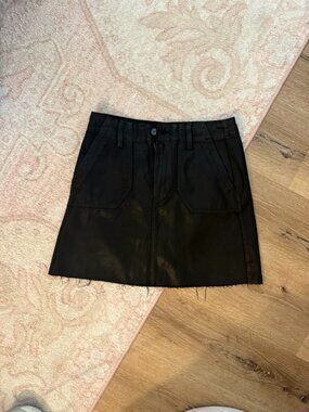 Paige Mayslie Utility Skirt size 25, worn once, shiny black denim